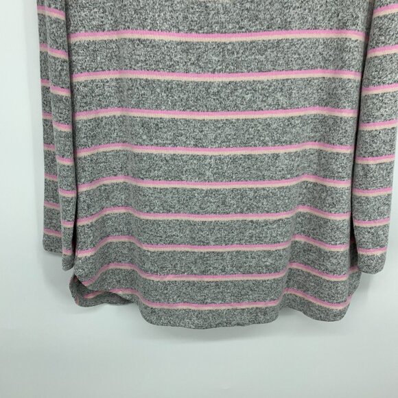Market & Spruce Molly Top Gray Pink Stripe Cowl Neck Long Sleeve NWT - Picture 10 of 10
